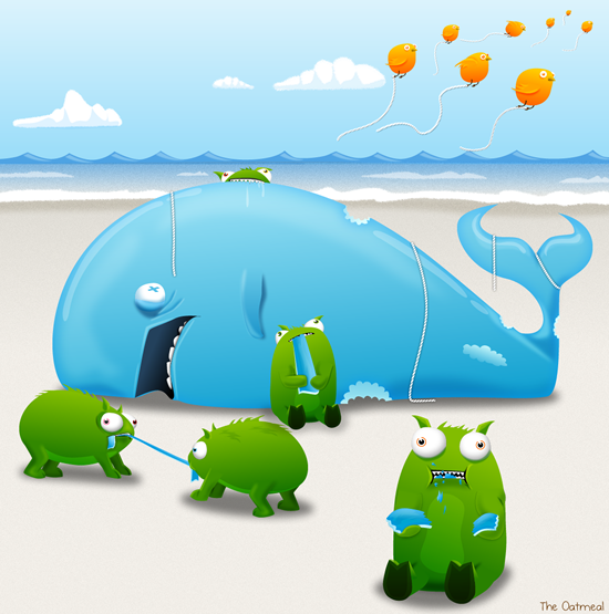 Tumbeasts and the Fail Whale go to the beach