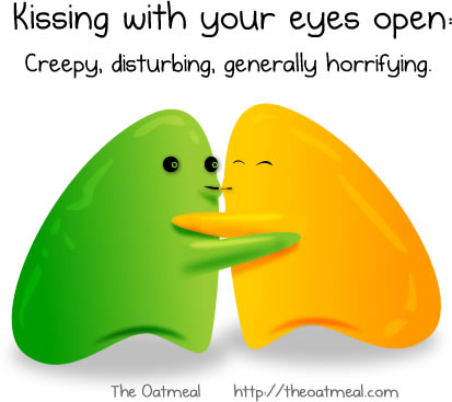 Kissing with your eyes open